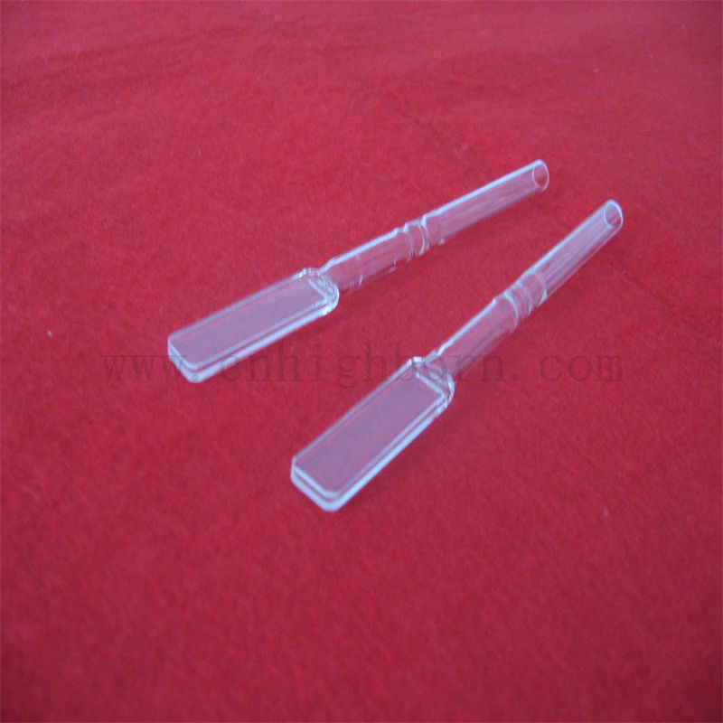 Cellula di flusso in vetro in vetro chiaro personalizzato UV Spettrofotometro visibile Micro Quarzo Cuvetta