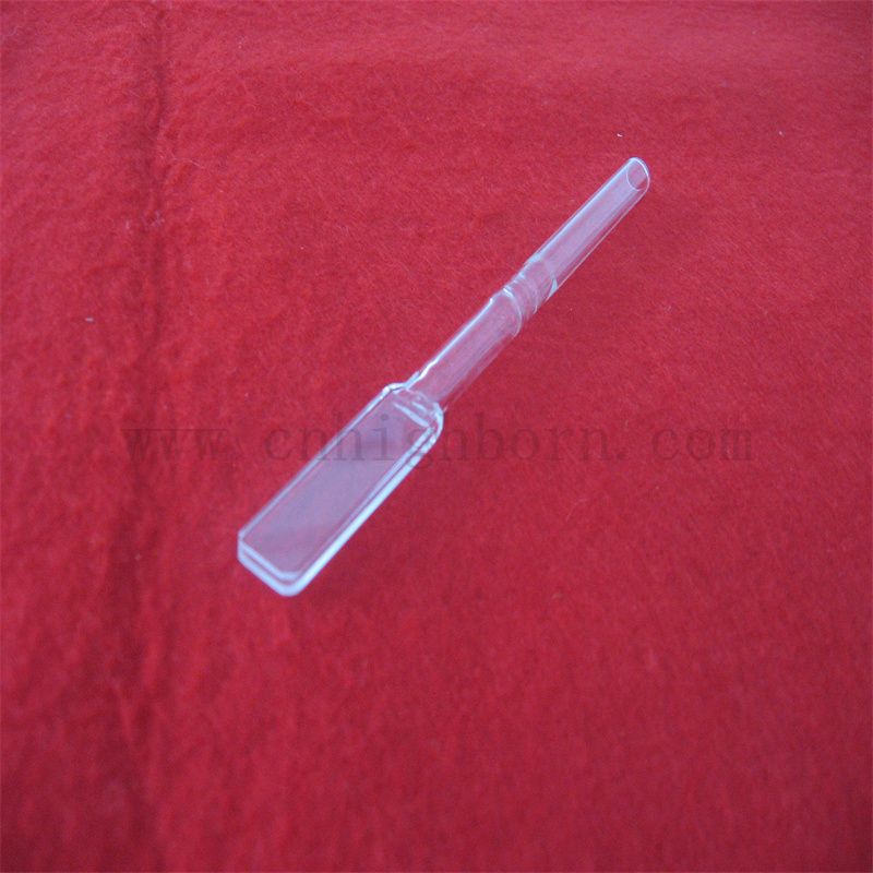 Cellula di flusso in vetro in vetro chiaro personalizzato UV Spettrofotometro visibile Micro Quarzo Cuvetta