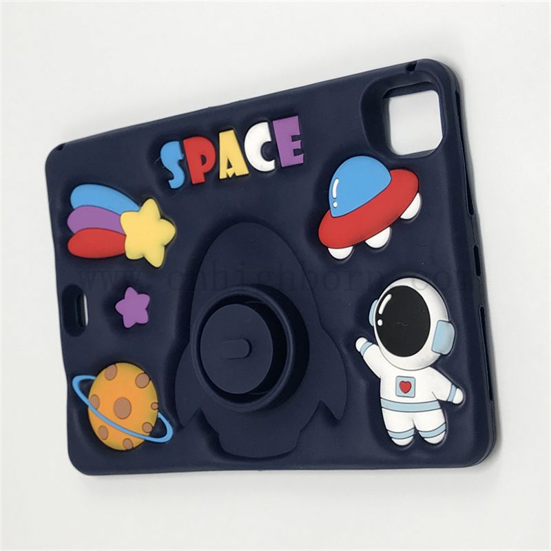 Factory Wholesale 3D in gomma in silicone in gomma carina cartone animato Coperchio protettivo per iPad in gomma in silicone simpatico custodia protettiva a forma per iPad 10 pollici