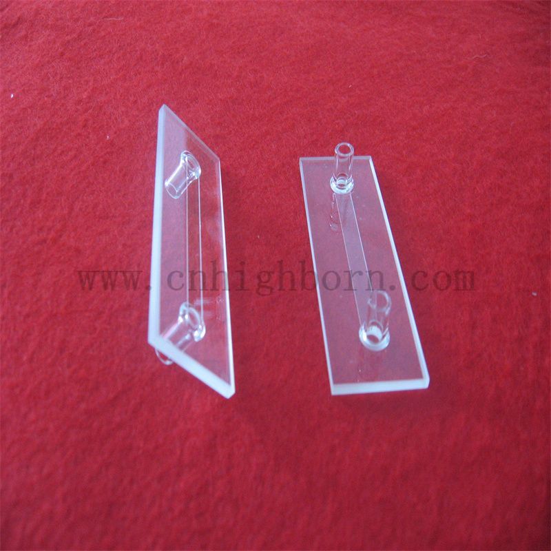 Cuvetta in quarzo a flusso resistente alla forma personalizzata con connettore a tubo corto