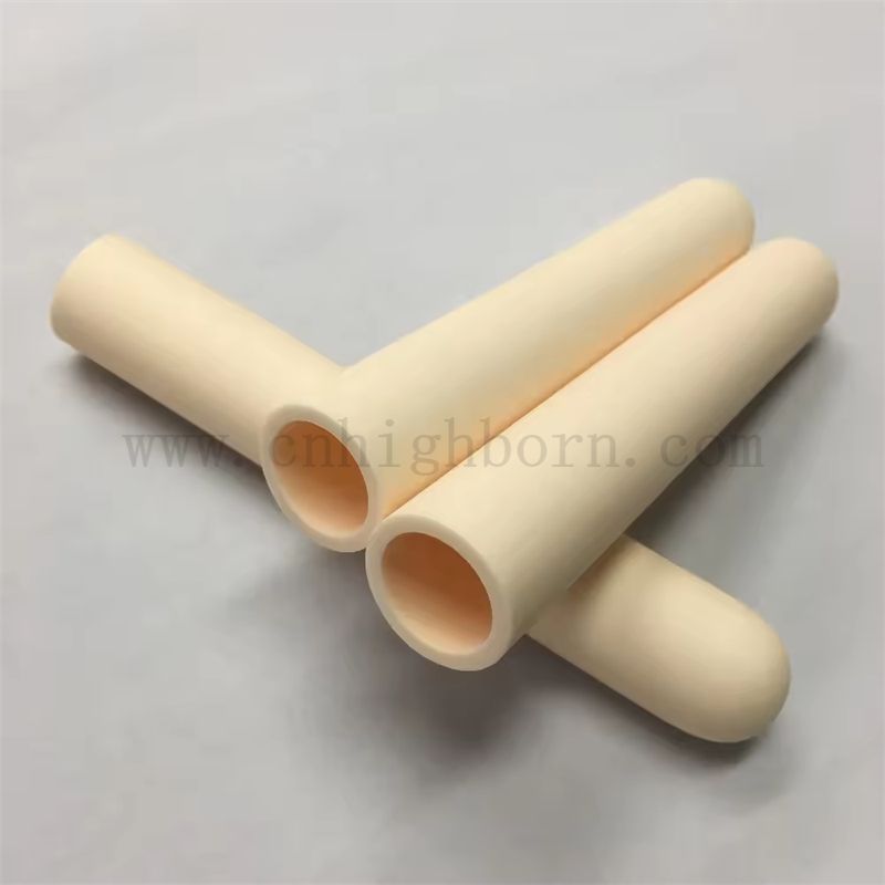 Tubo ceramico personalizzato in allumina Al2O3 resistente alle alte temperature Ceramica in ossido di alluminio Tubo chiuso a un'estremità