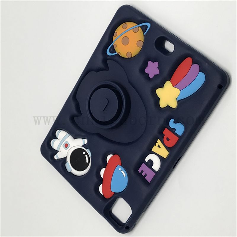 Factory Wholesale 3D in gomma in silicone in gomma carina cartone animato Coperchio protettivo per iPad in gomma in silicone simpatico custodia protettiva a forma per iPad 10 pollici