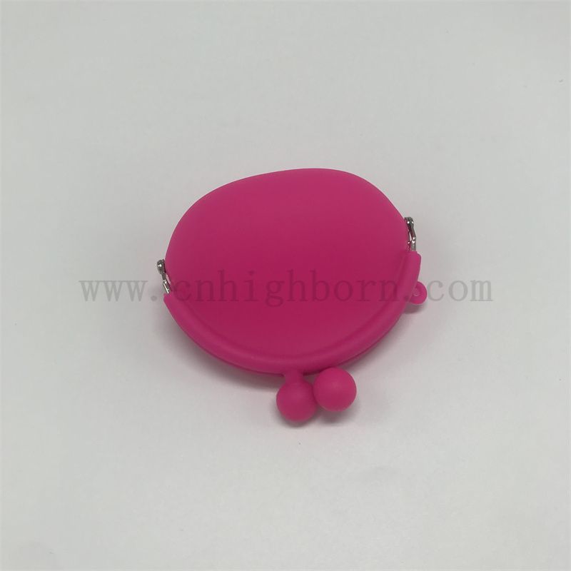 Borsa cosmetica in silicone arrotonda in rosso rosa unica piccola borse di moneta morbida