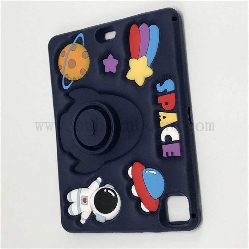 Factory Wholesale 3D in gomma in silicone in gomma carina cartone animato Coperchio protettivo per iPad in gomma in silicone simpatico custodia protettiva a forma per iPad 10 pollici
