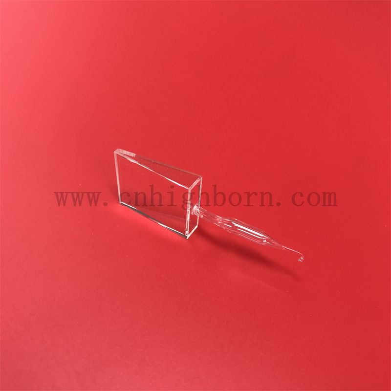 transparent quartz flow cuvette Cuvetta a flusso di quarzo UV