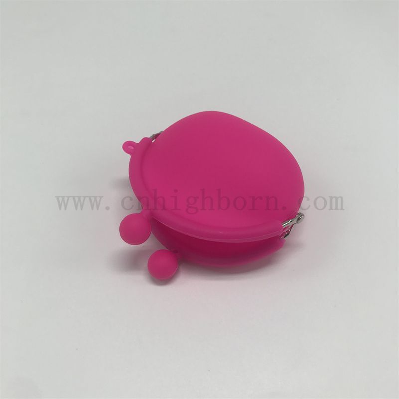 Borsa cosmetica in silicone arrotonda in rosso rosa unica piccola borse di moneta morbida