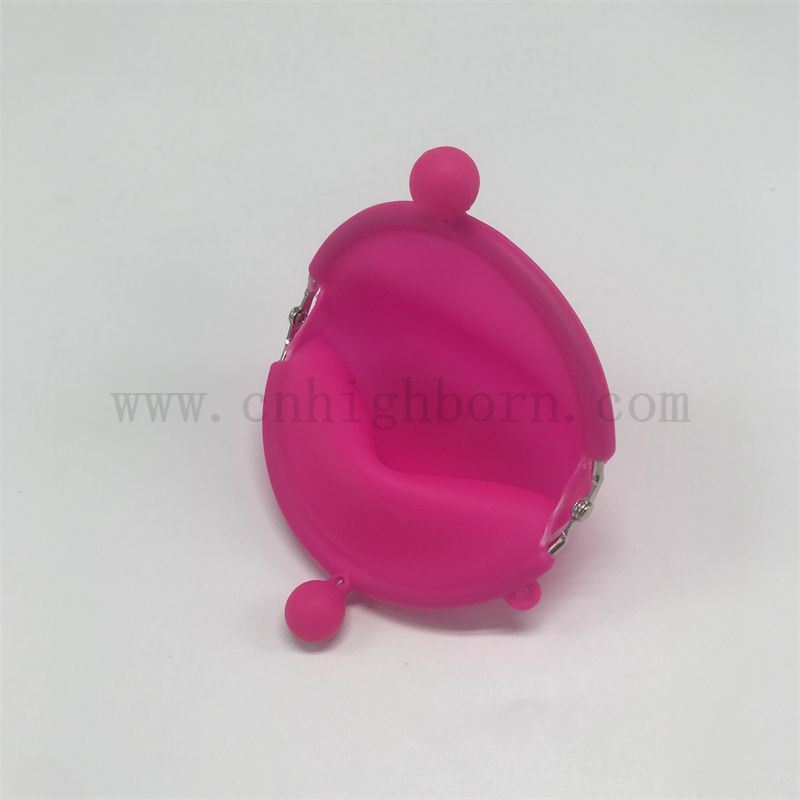 Borsa cosmetica in silicone arrotonda in rosso rosa unica piccola borse di moneta morbida