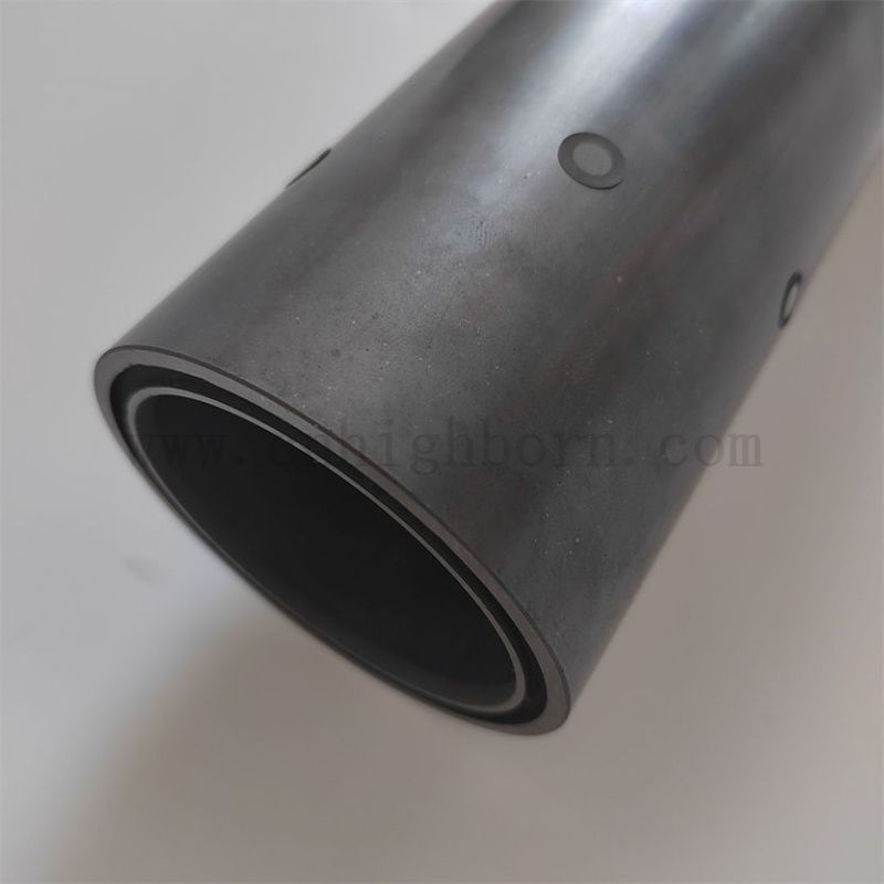 Accessori di polvere di tubo in ceramica Sic in carburo di silicio ad alta temperatura personalizzato per fornace industriale
