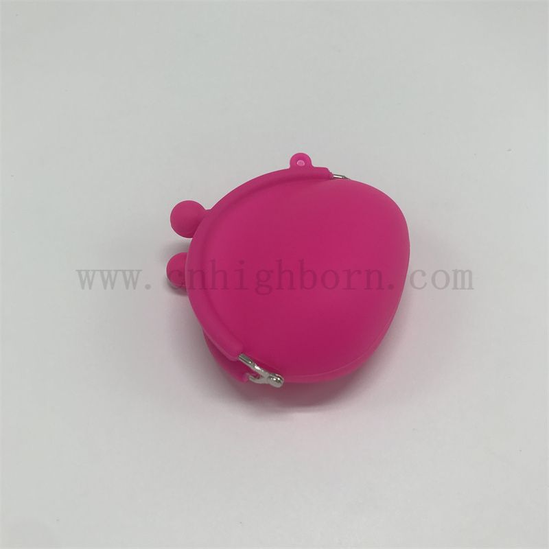 Borsa cosmetica in silicone arrotonda in rosso rosa unica piccola borse di moneta morbida