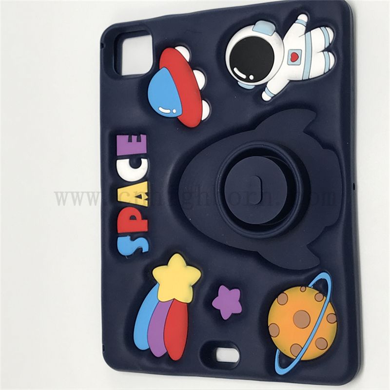 Factory Wholesale 3D in gomma in silicone in gomma carina cartone animato Coperchio protettivo per iPad in gomma in silicone simpatico custodia protettiva a forma per iPad 10 pollici