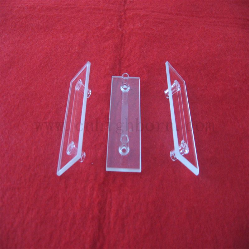 Cuvetta in quarzo a flusso resistente alla forma personalizzata con connettore a tubo corto