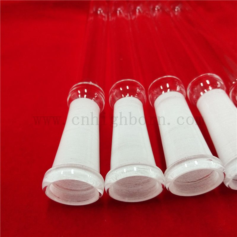 Resistenza di calore tubo di vetro in quarzo personalizzato con fondo rotondo e bocca standard