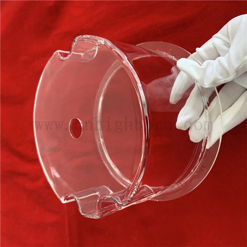 Laboratorio personalizzato lucido chiaro resistente al calore in quarzo strumento di vetro per l'industria chimica