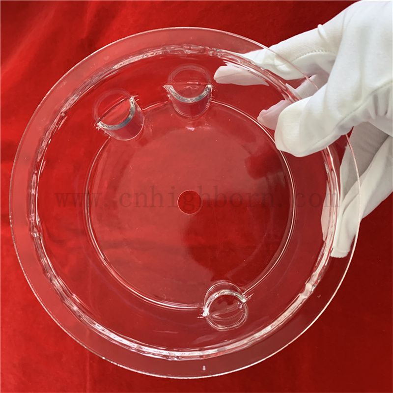 Laboratorio personalizzato lucido chiaro resistente al calore in quarzo strumento di vetro per l'industria chimica