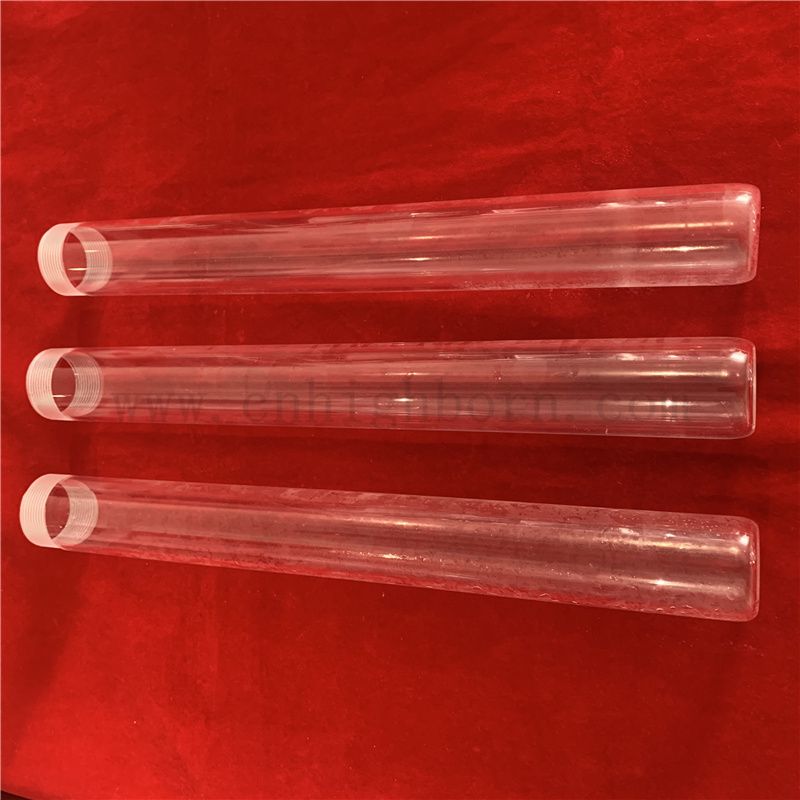 Dimensione personalizzata Avvitata in vetro in silice fuso trasparente con fondo piatto 