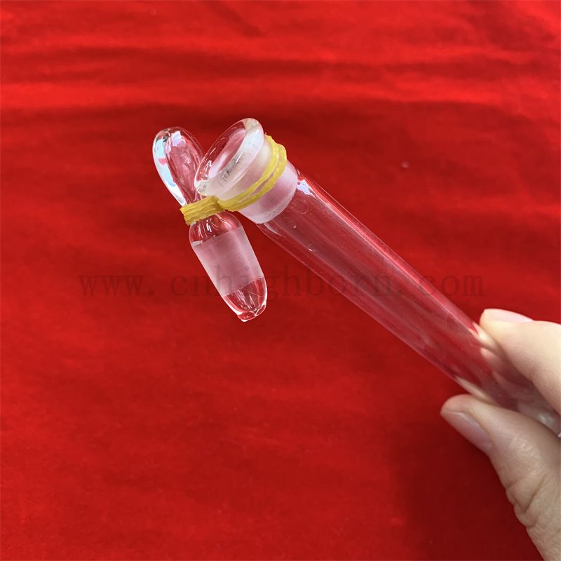 Fini smerigliati rotondi trasparenti TUBI DI TEST QUARTZO con tappo