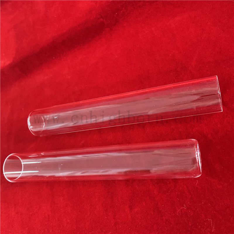 Resistenza al calore Transparente Quarzo UV Sleeve di vetro di silice fuso con fondo piatto