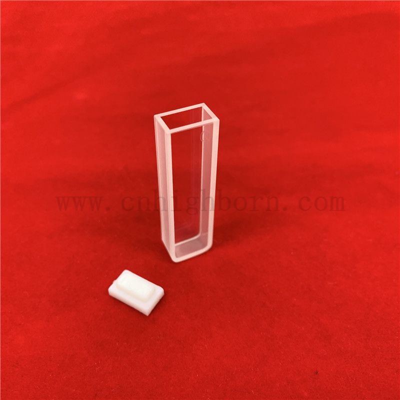 Trasmittanza UV di laboratorio da 1,7 ml spettrofotometro cuvetta cuvetta 2 lati trasparenti cella di vetro ottico standard con coperchio