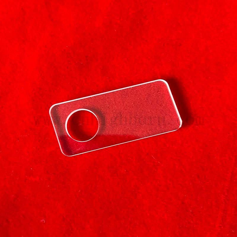 Piastra in vetro trasparente foro rotondo per macinare la foglio di silice