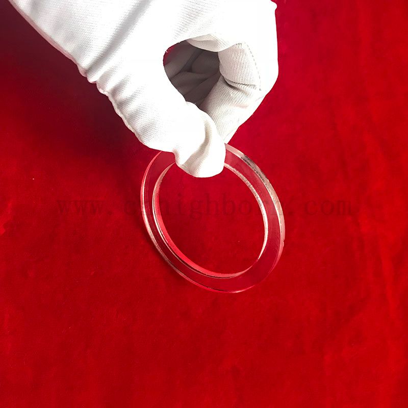 Flangia di piccole dimensioni al quarzo in silice fuso trasparente per applicazioni a semiconduttore