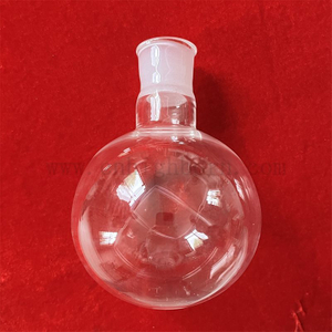 Pallone da laboratorio con fondo rotondo trasparente in vetro al quarzo resistente al calore