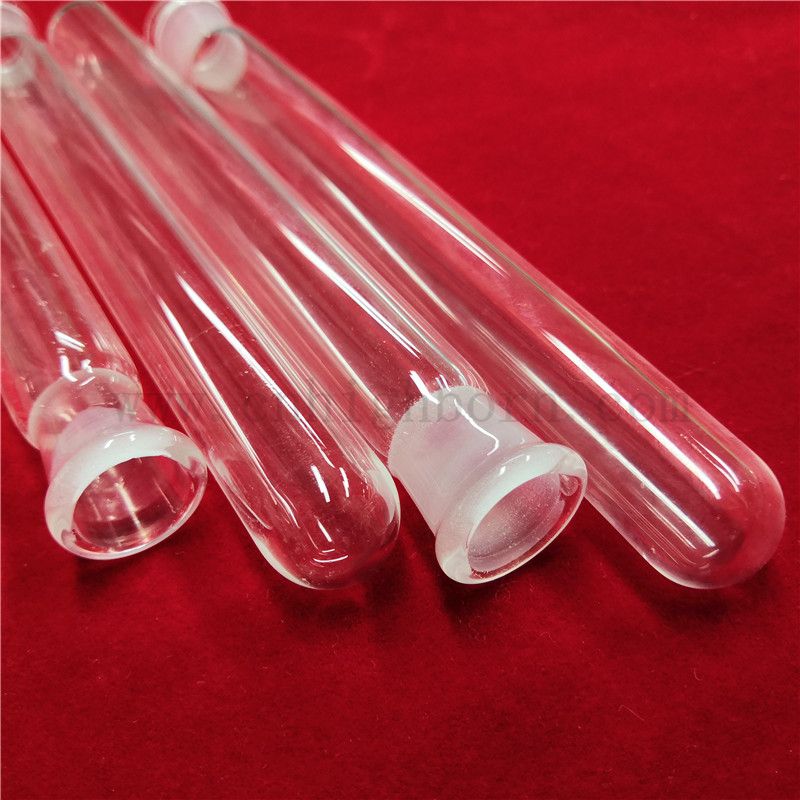 Resistenza al calore Standard Termina il tubo di vetro in quarzo trasparente con fondo rotondo