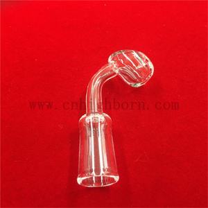 Banger in vetro di silice fusa al quarzo trasparente, angolato e piatto, resistente alle alte temperature