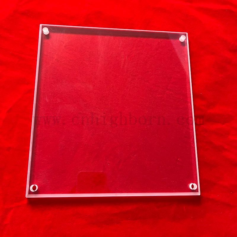 Piastra quadrata di silice fusa al quarzo di taglio laser prodotto professionalmente con foro