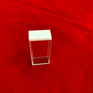 Spettrofotometro con cuvetta in vetro ottico trasparente Cuvetta in vetro al quarzo da 7 ml Cella per fluorimetro standard con coperchio