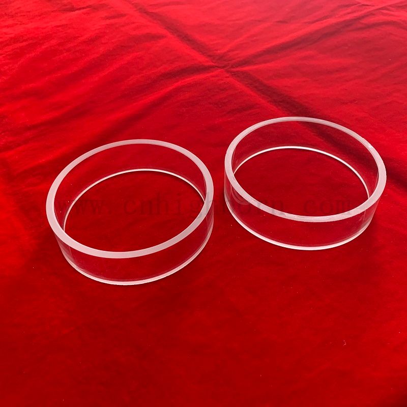 Flangia di base di base in vetro in quarzo in silice fuso trasparente per l'industria 