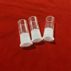 Estremità smerigliate resistenti al caloreConnettore per tubo in vetro al quarzo con silice fusa trasparente 