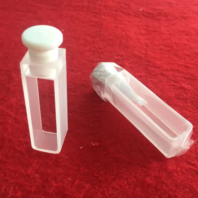 Q114 Cellula standard 2 lati di apertura quadrata trasparente Laboratorio UV 10 mm Lunghezza in quarzo Cuvetta di vetro ottico