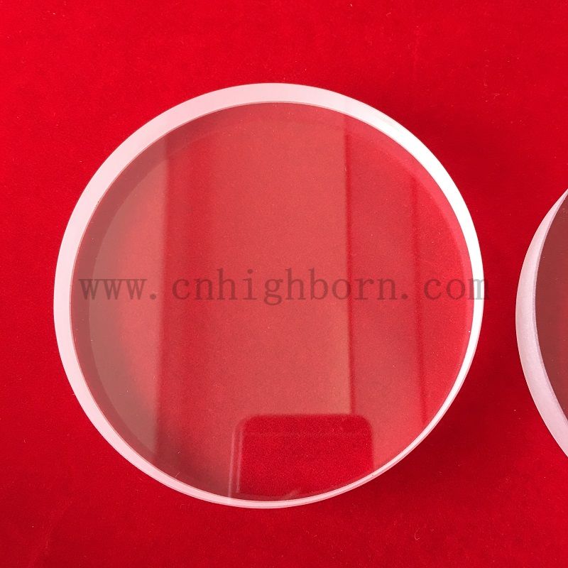 disco in vetro di quarzo trasparente