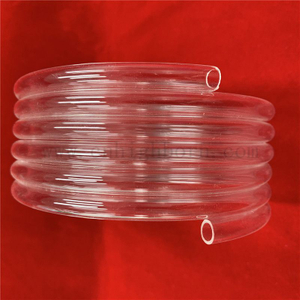 Tubo a spirale in vetro di quarzo con silice fusa trasparente resistente al calore