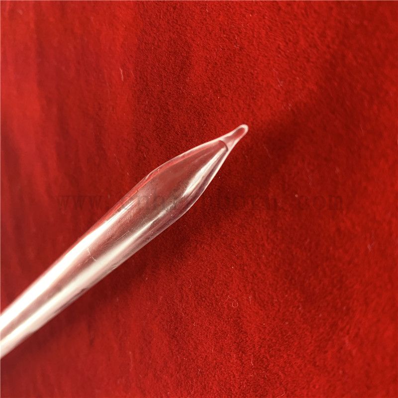 Resistenza al calore Cleorle Alta purezza ad alta purezza Tubo di vetro di silice con estremità dei punti