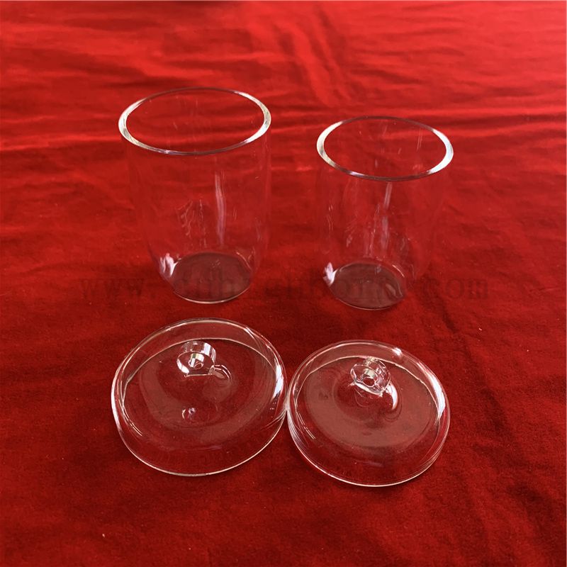 Ad alta resistenza alla corrosione trasparente vetro in quarzo crogiolo con coperchio