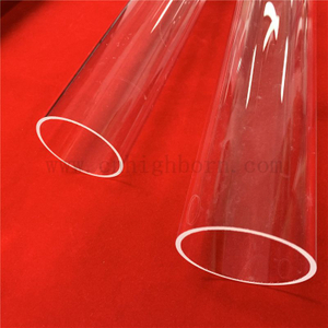 Tubo a forma di quarzo in vetro di silice fusa trasparente resistente al calore
