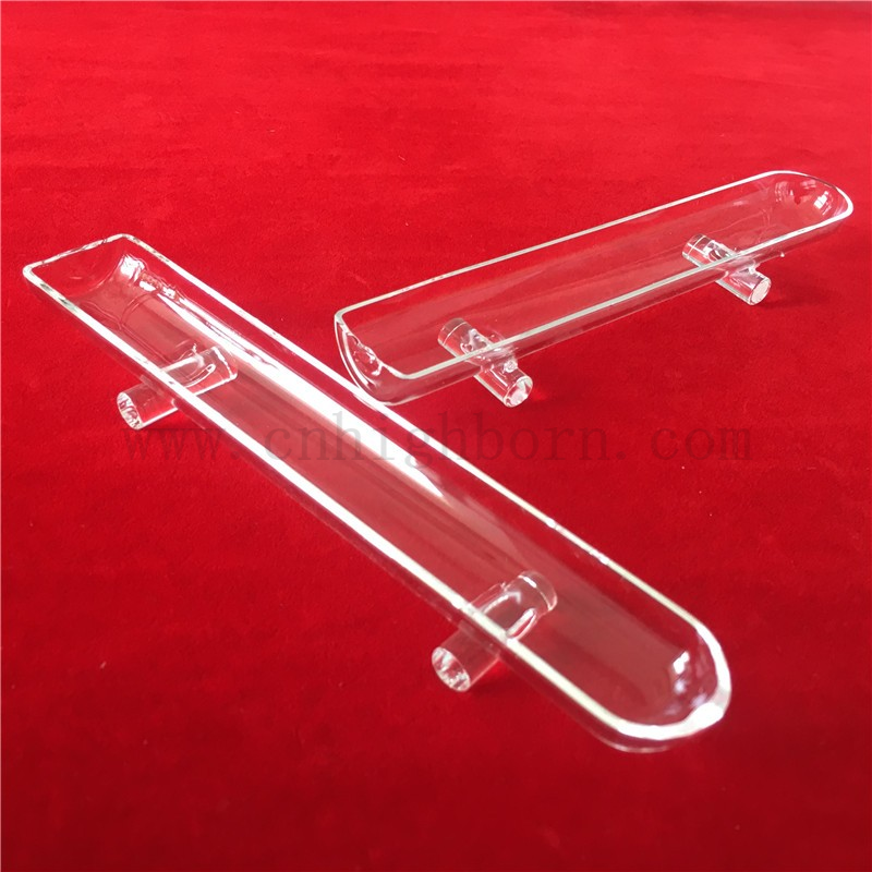 Barca in vetro in quarzo ad alta temperatura trasparente con gambe