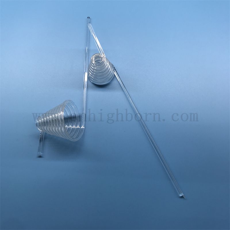 Resistenza al calore Cleor Clear personalizzato Quarzo elicoidale Fuso in vetro di silice