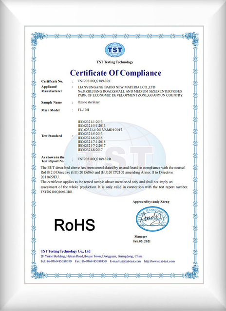 certificato di ceramica porosa atossica