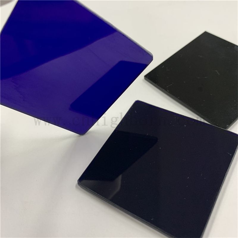 Osservazione a forma di fiamma quadrata personalizzata Cobalt Blue Filter Glass piastra