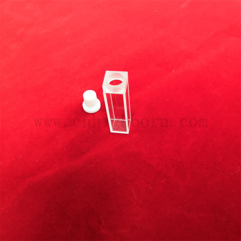 Research lab 3,5 ml di vetro trasparente Cuvette UV Fluorometro UV con tappo