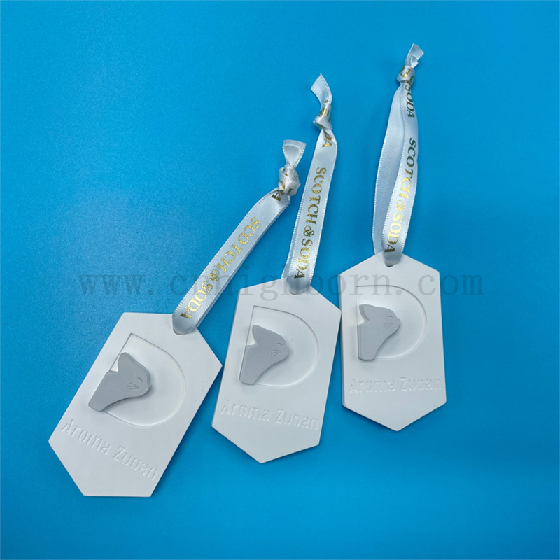 Logo personalizzato profumato ceramico appeso fragranza in gesso per diffusore per aroma auto