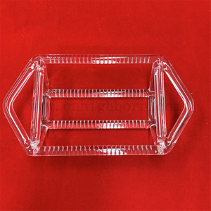  Laboratorio di ricerca Strumento al quarzo trasparente Cremagliera trasparente Cilindro quadrato Inserto a semiconduttore Porta wafer per barca in vetro al quarzo scanalato