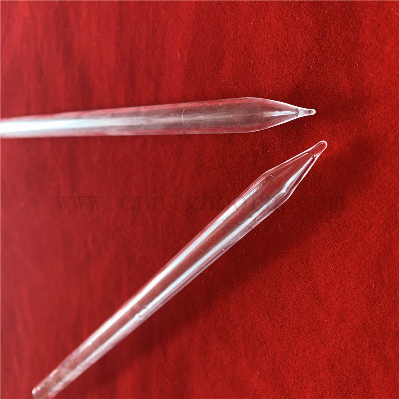 Resistenza al calore Cleorle Alta purezza ad alta purezza Tubo di vetro di silice con estremità dei punti