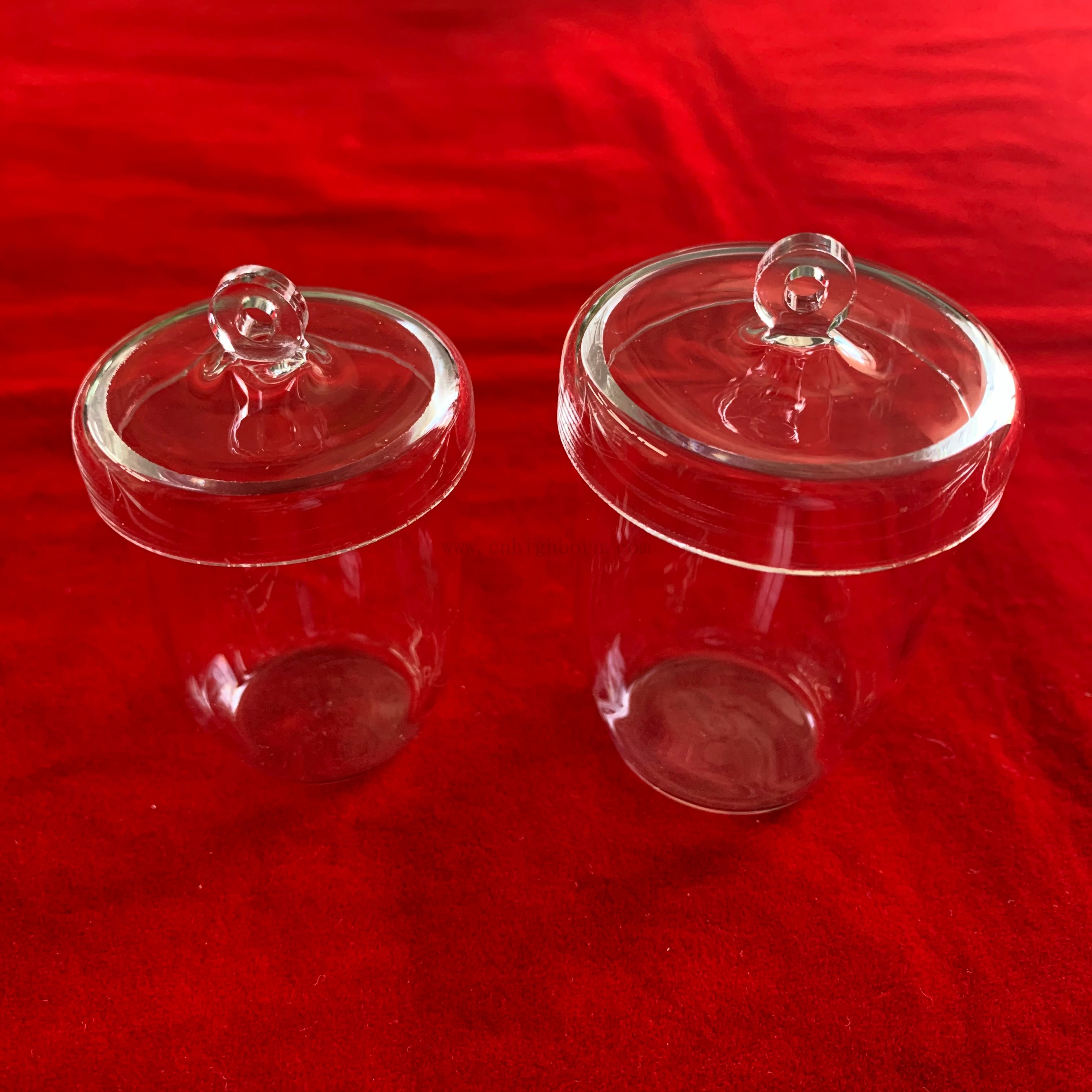 Ad alta resistenza alla corrosione trasparente vetro in quarzo crogiolo con coperchio