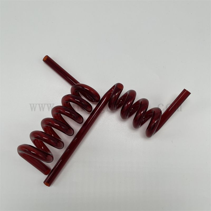 Tubo di vetro in silice in silice a spirale rosso personalizzato