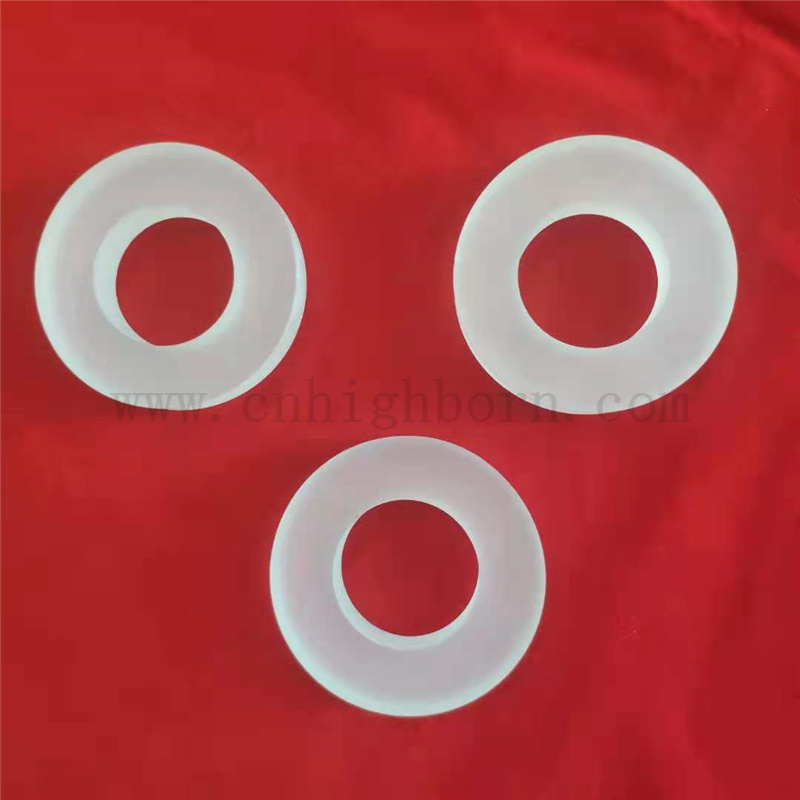  Taglio di precisione personalizzato glassata flangia di vetro al quarzo anulare