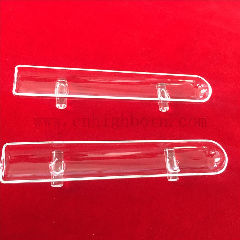 Barca in vetro in quarzo ad alta temperatura trasparente con gambe