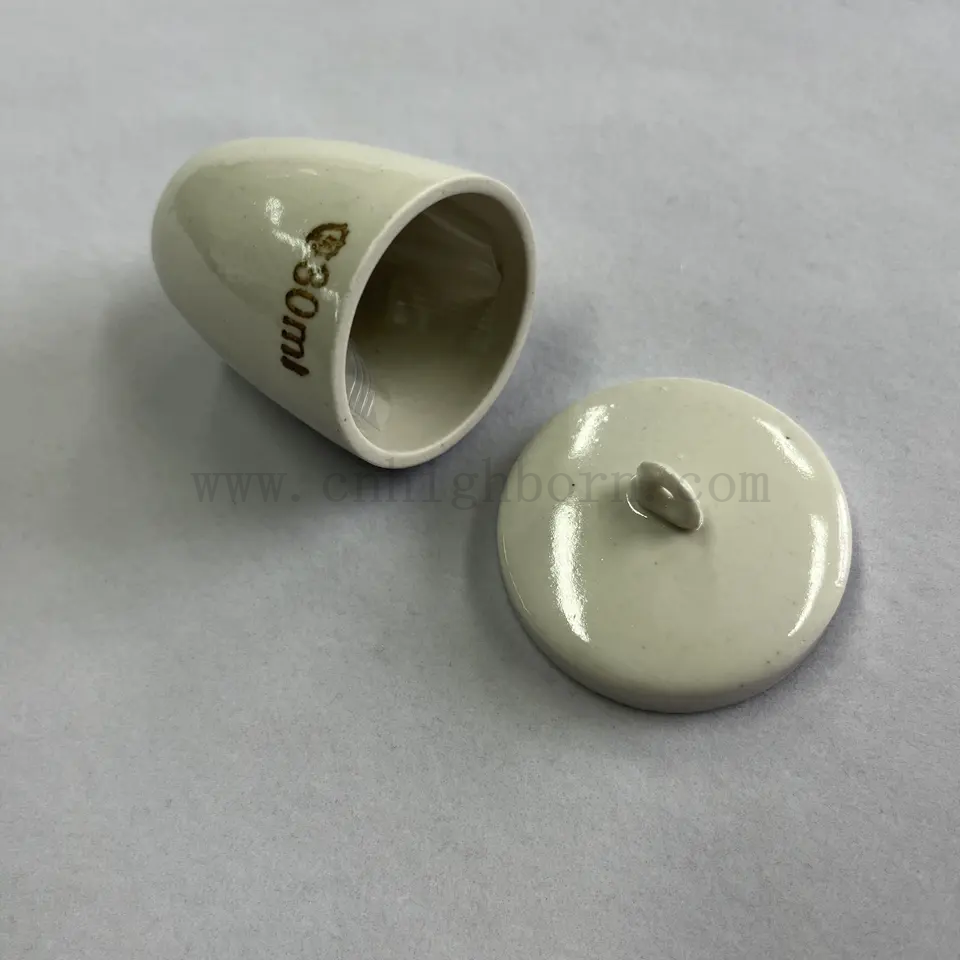 30 ml di gooch crogiolo laboratorio usa il crogiolo in ceramica in porcellana con coperchio 